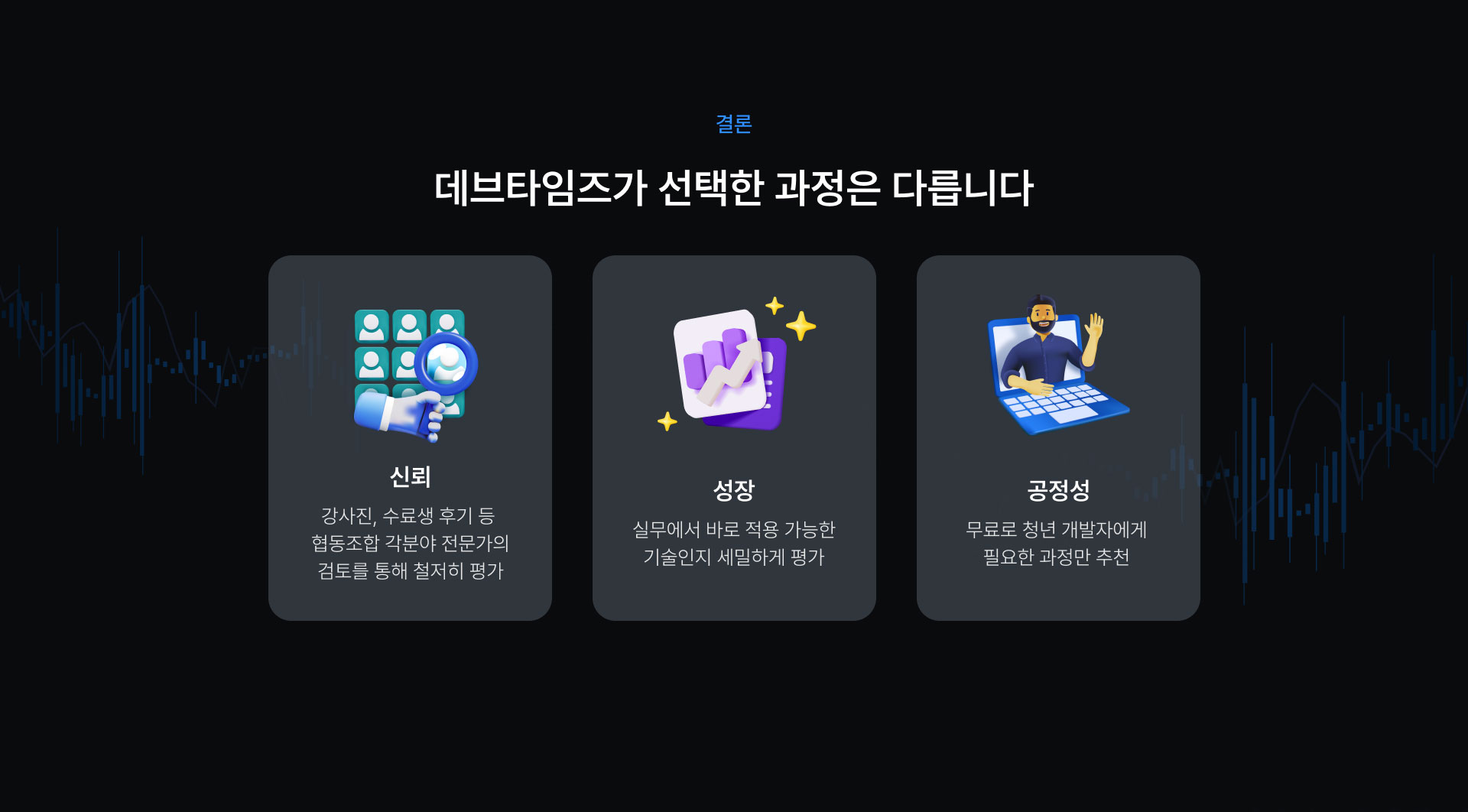 데브타임즈가 선택한 과정은 다릅니다